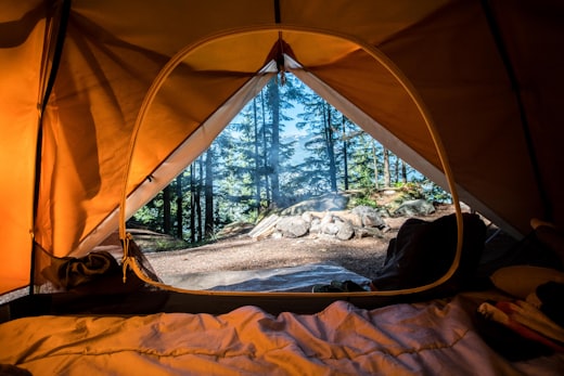 Remote field camp in the wilderness